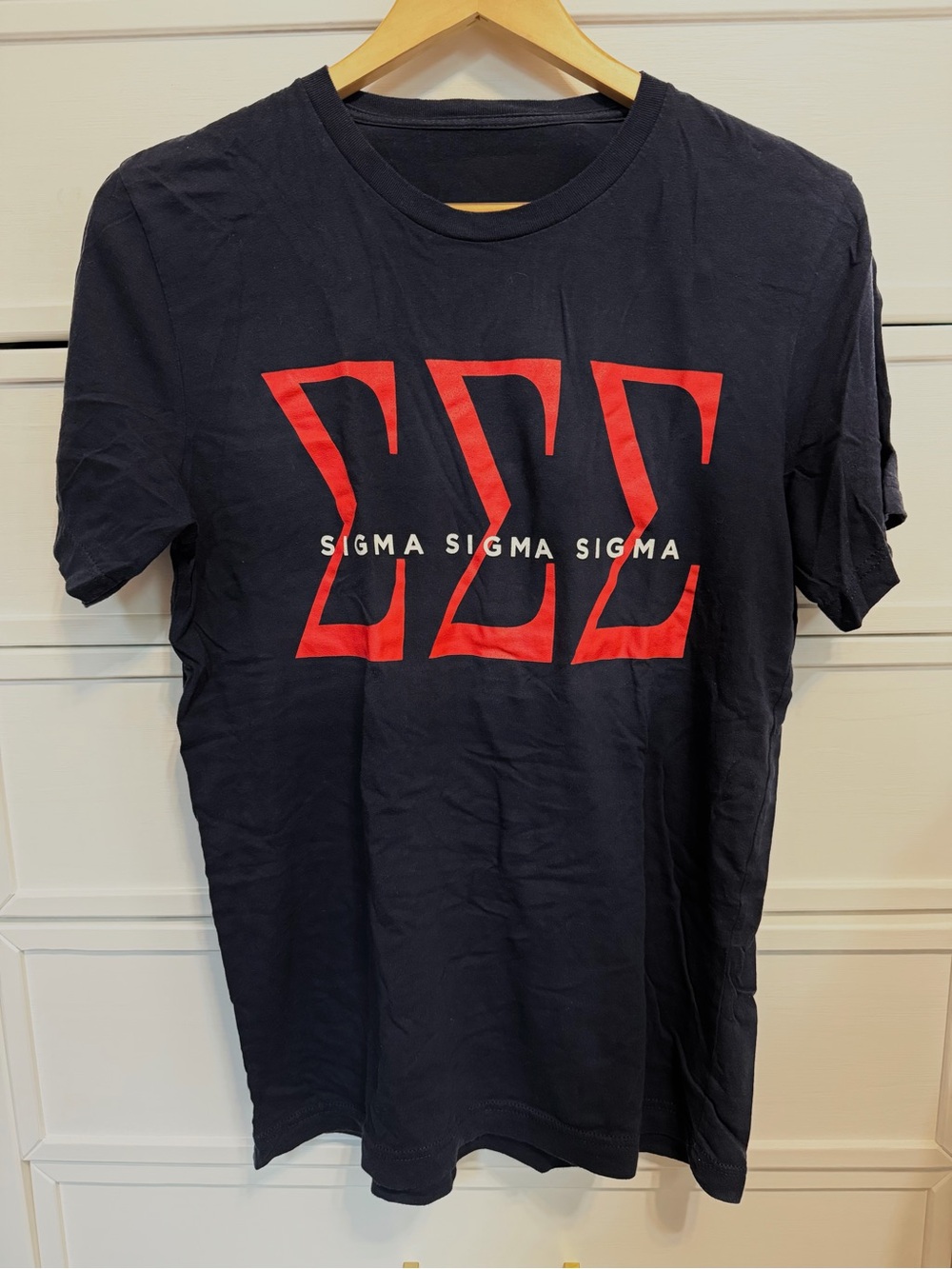 Sigma Sigma Sigma Navy T-Shirt with Red Letters